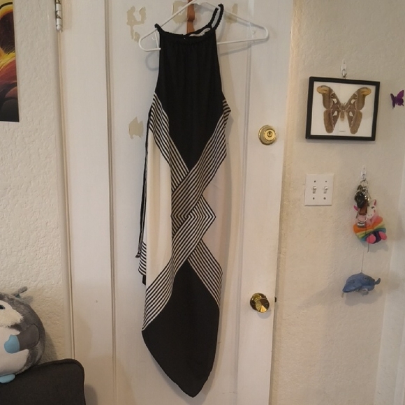 RACHEL Rachel Roy | Black and White Asymmetrical Dress - Picture 1 of 5